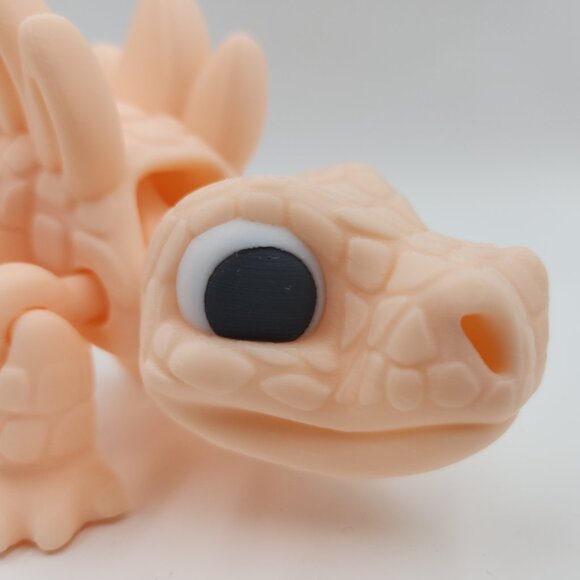 3D Printed Articulated Dinosaur - Stegosaurus - Peach - PLA‎ Filament - Picture 3 of 12